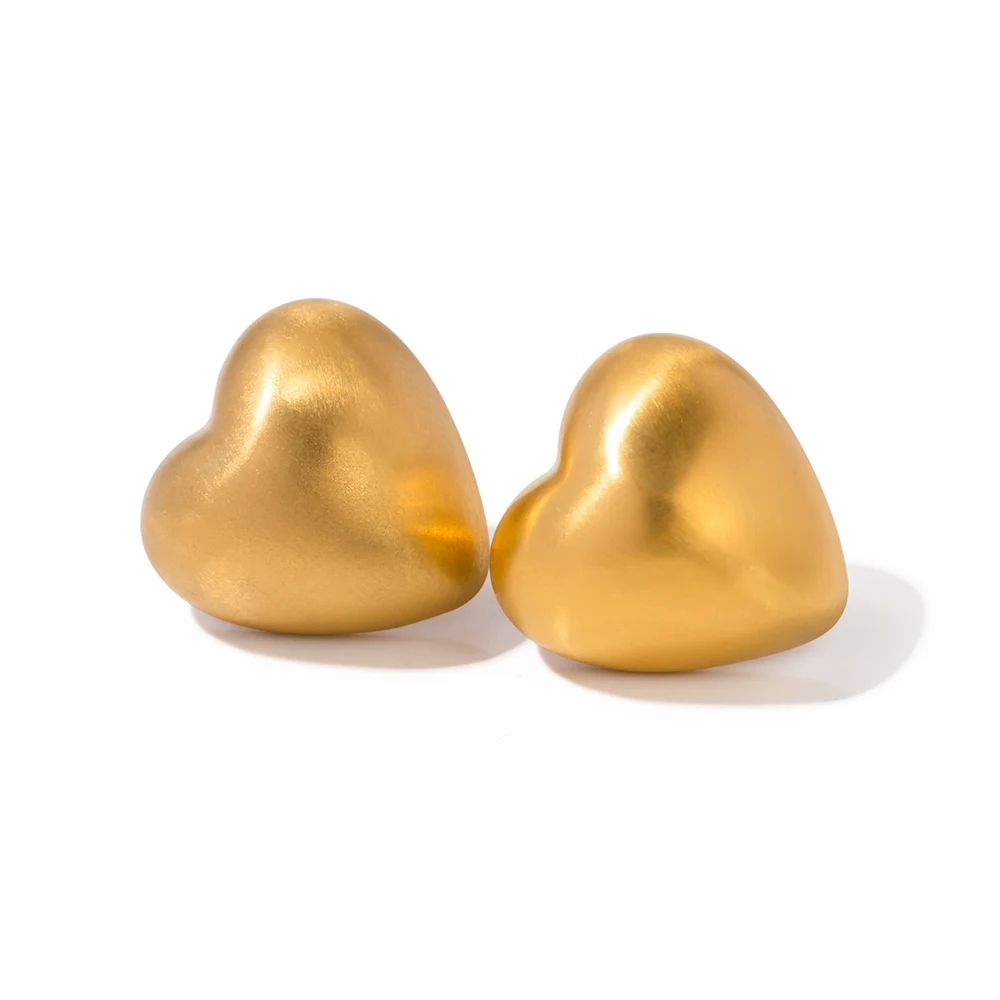 J&D Jewelry Stainless Steel 18K PVD Gold Plated Brush Chunky Love Heart Stud Earring for Women
J&D Jewelry Stainless Steel 18K PVD Gold Plated Brush Chunky Love Heart Stud Earring for Women