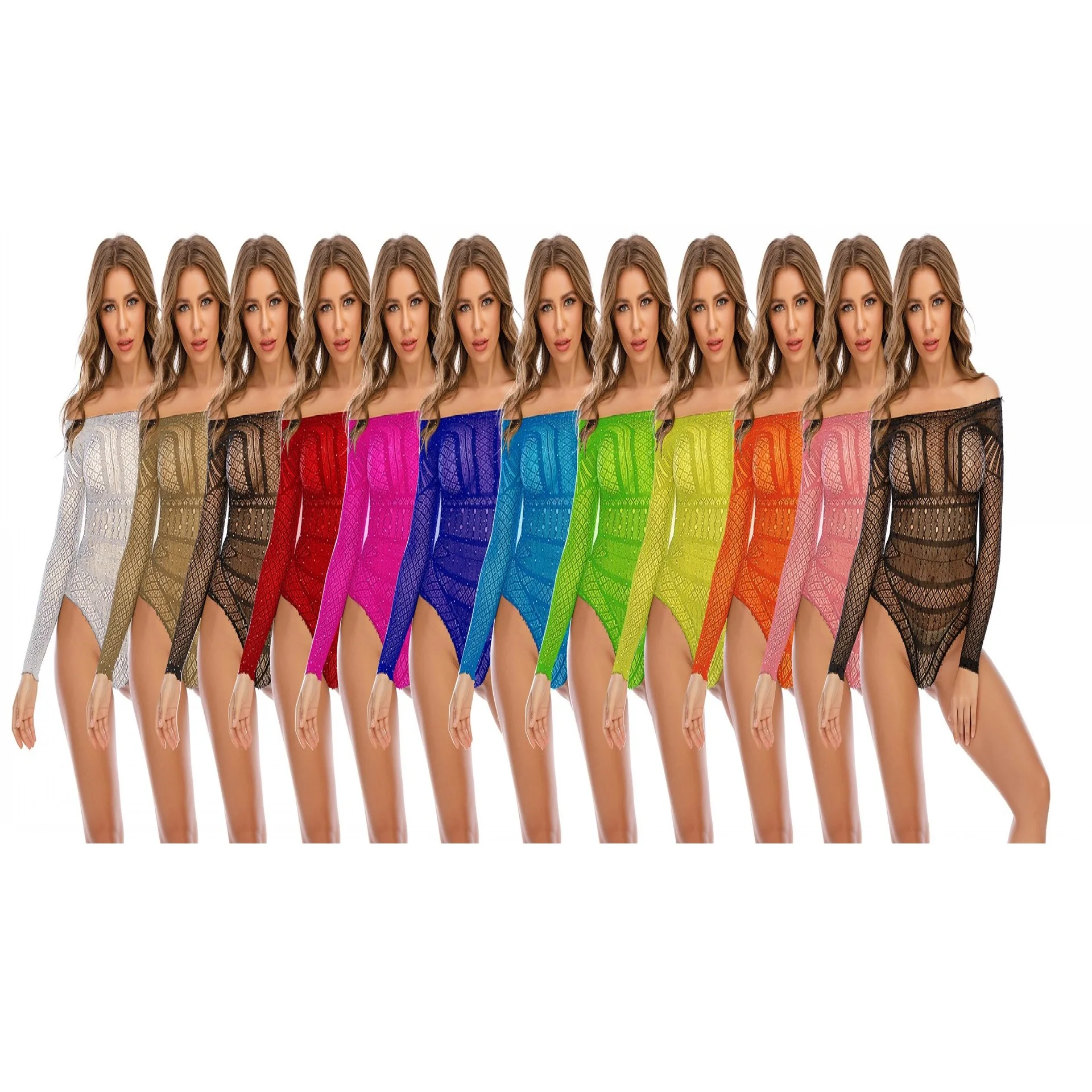 Wholesale Womens Long Sleeve Multiple Color Mesh Rhinestone Bodysuit Teddy For Women One Piece Sexy Lingerie
Wholesale Womens Long Sleeve Multiple Color Mesh Rhinestone Bodysuit Teddy For Women One Piece Sexy Lingerie