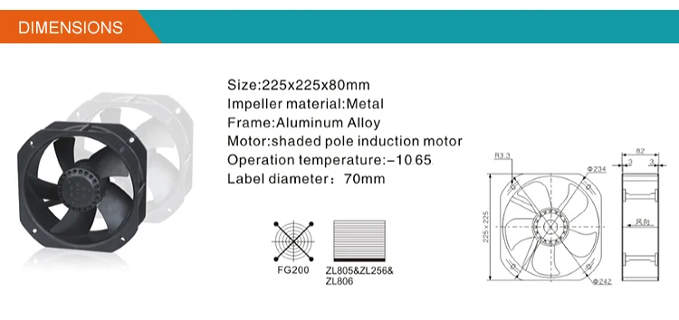 Metal Blades Axial Fan, 225mm, 110, Electric - detail 12