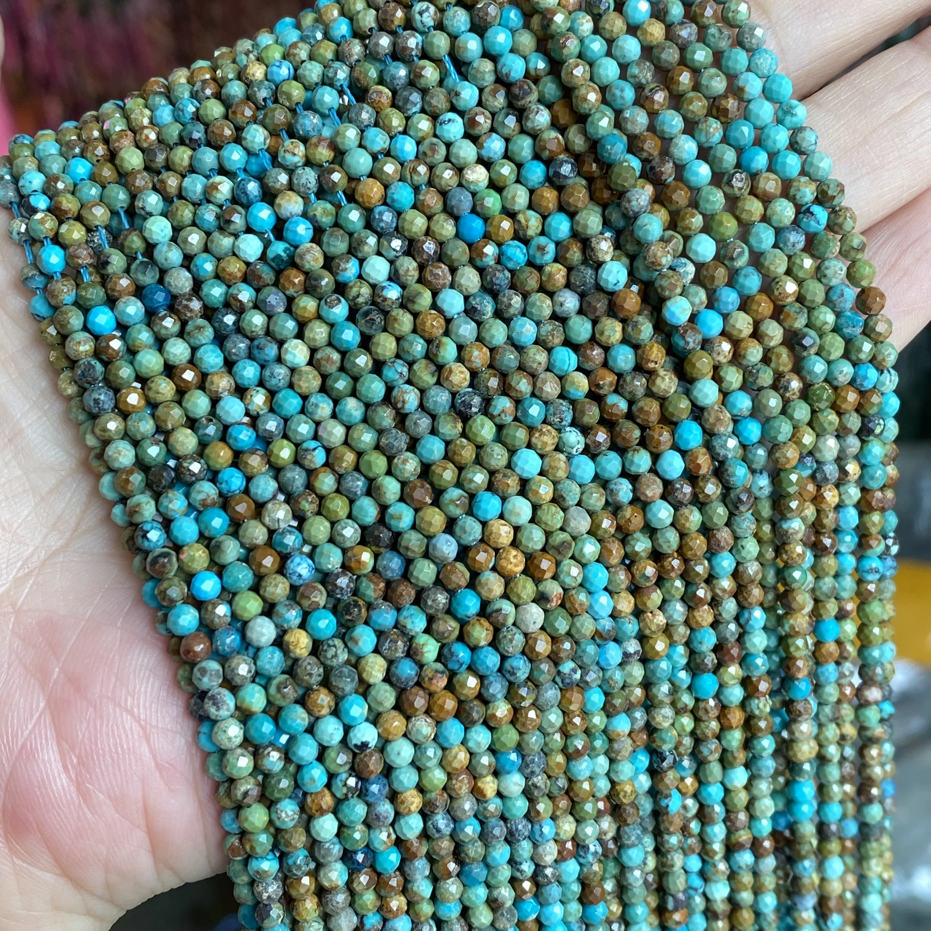 Natural Turquoise Genuine Faceted Beads 2.5mm 3mm Cutting Loose Blue Green Turquoise Beads for Jewelry Making
Natural Turquoise Genuine Faceted Beads 2.5mm 3mm Cutting Loose Blue Green Turquoise Beads for Jewelry Making
