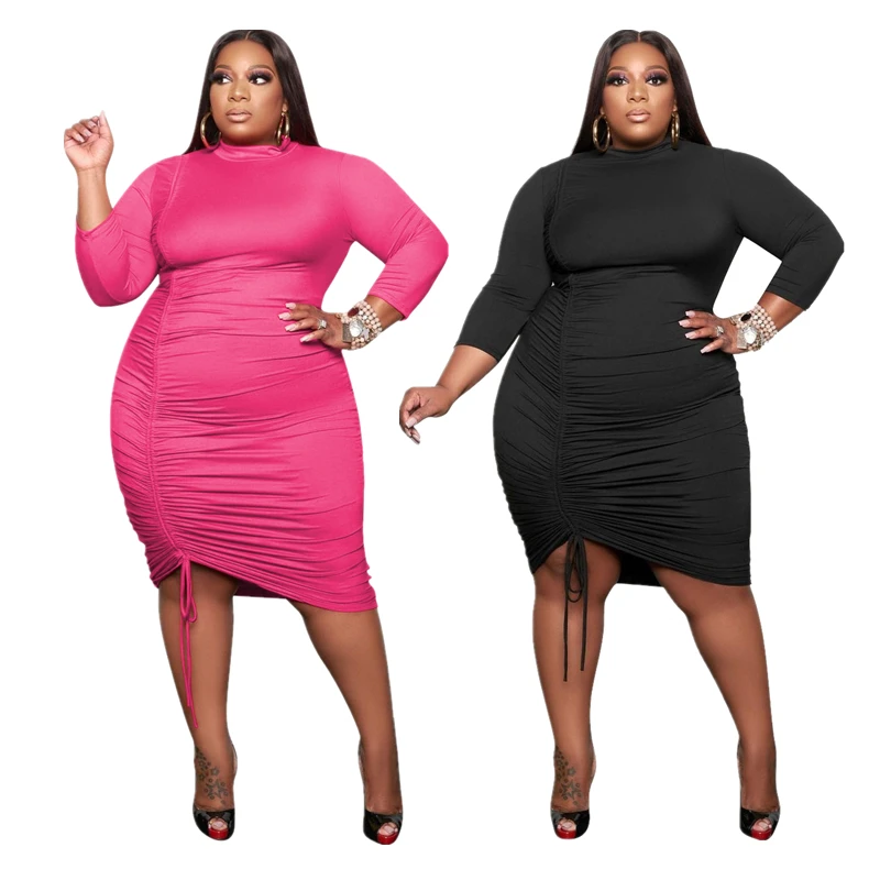 Drop Shipping 2021 Fashion Casual Plus Size Soild Color Fall Dress Smocking Dress Plus Size Woman Clothes, 2 colors
Drop Shipping 2021 Fashion Casual Plus Size Soild Color Fall Dress Smocking Dress Plus Size Woman Clothes, 2 colors
