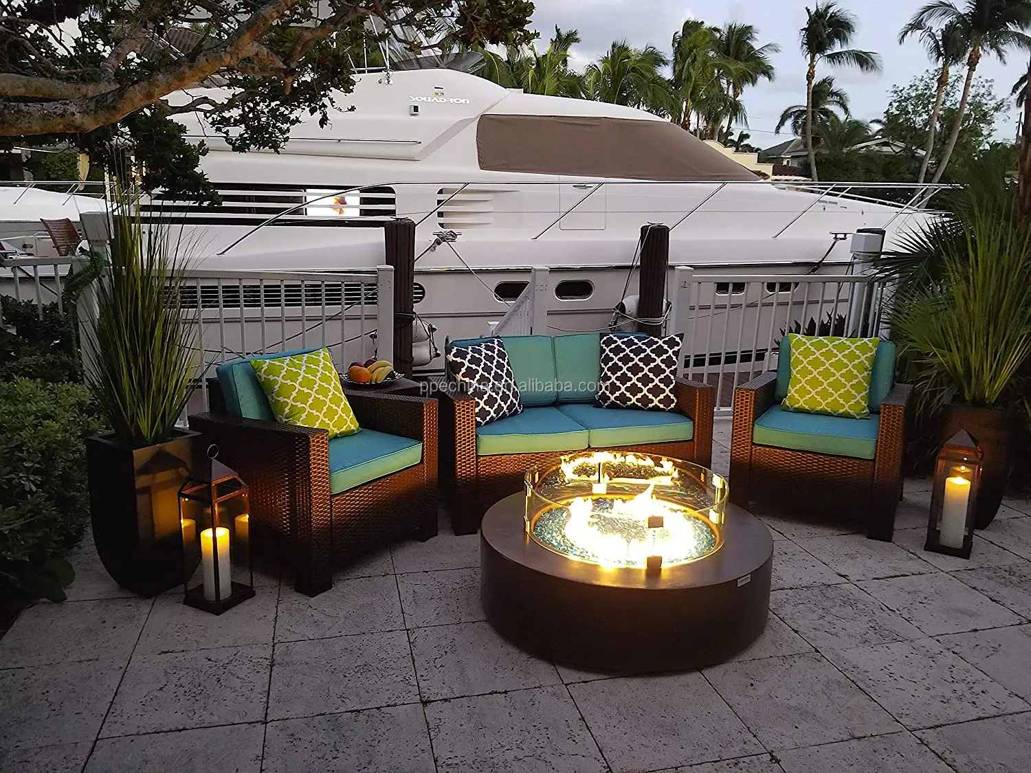 Outdoor gas fireplace heating stove natural gas