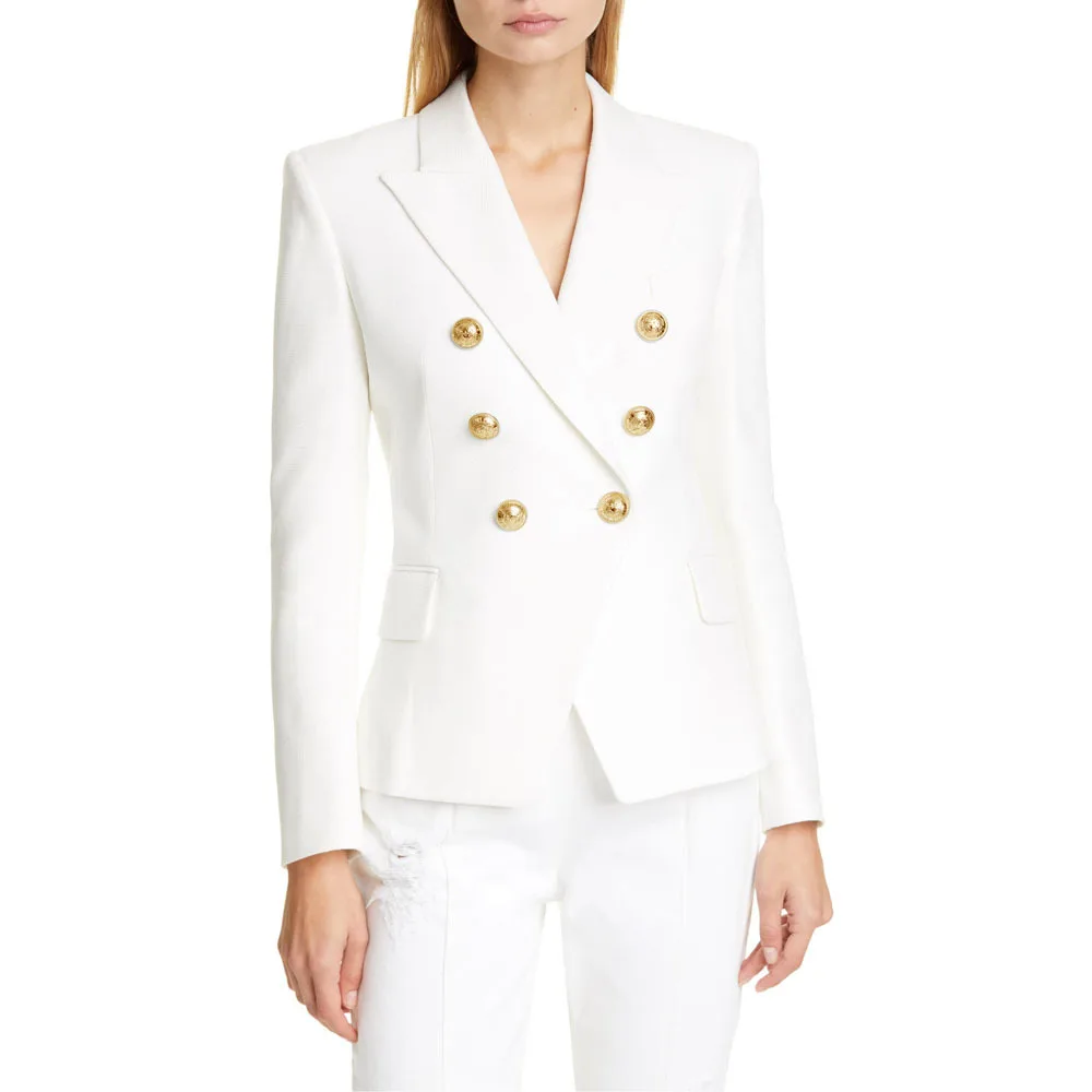 Women Blazers Fashion Women's Suits Gold Buttons Double Breasted Blazer Jacket Ladies Coats Outerwear
Women Blazers Fashion Women's Suits Gold Buttons Double Breasted Blazer Jacket Ladies Coats Outerwear