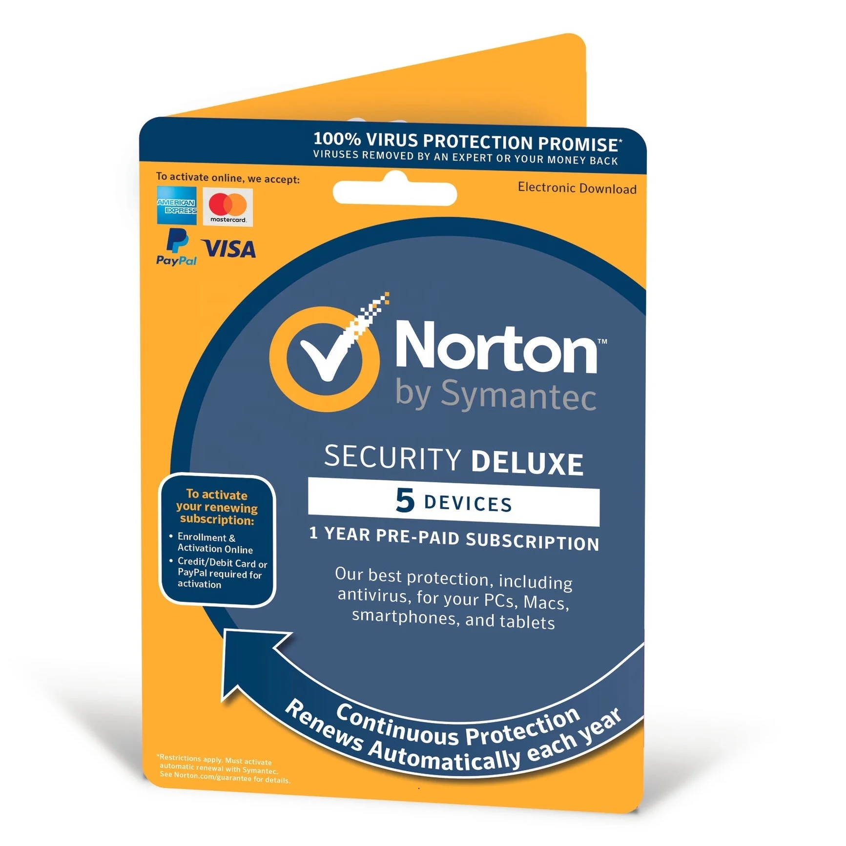 

24/7 Online Email Delivery Norton Security Deluxe (5 pc 1 year Bind Account+Key) Global Universal Antivirus software