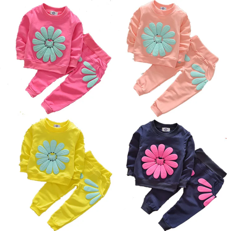 Baby Clothes Spring Sport Wear Sun Flower daisy top + pants 2 Pcs set Cotton Tracksuit Girl Pullover Clothing Sets, Yellow / black / pink / red /gray
Baby Clothes Spring Sport Wear Sun Flower daisy top + pants 2 Pcs set Cotton Tracksuit Girl Pullover Clothing Sets, Yellow / black / pink / red /gray