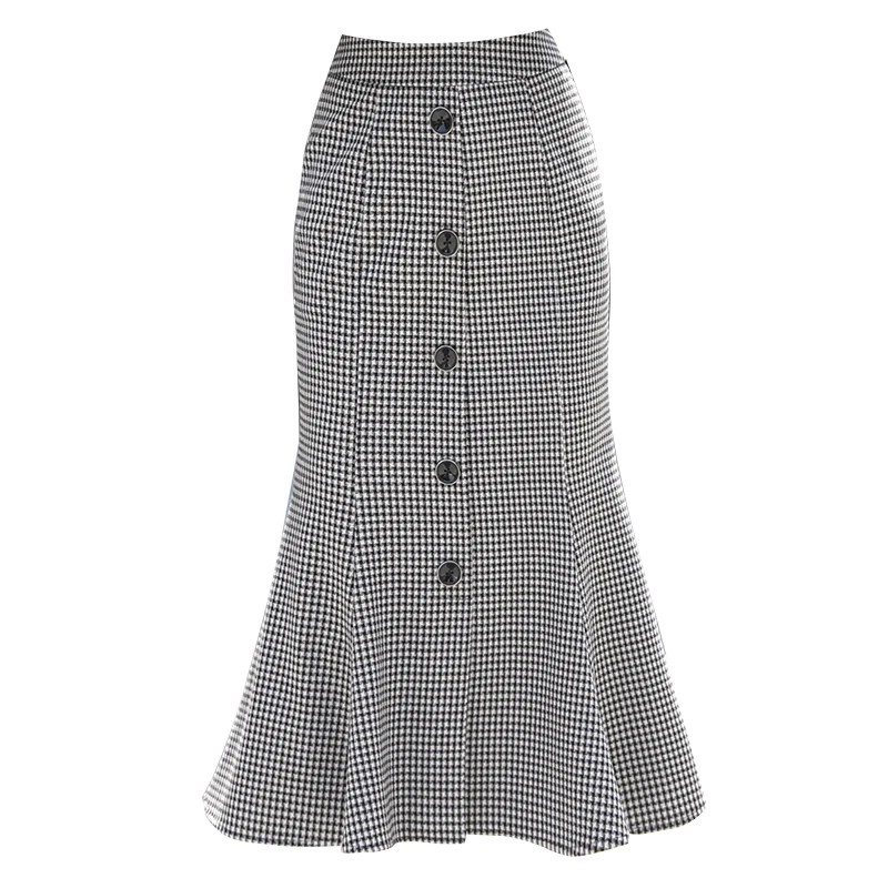 Mid-length autumn fishtail skirt breasted British style stretch hip-wrap plaid skirt women, Picture color
Mid-length autumn fishtail skirt breasted British style stretch hip-wrap plaid skirt women, Picture color