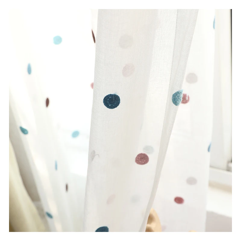 Innermor embroidered white Curtains for Living room Colored dots Modern Faux Linen Window Curtain for Bedroom Customized
Innermor embroidered white Curtains for Living room Colored dots Modern Faux Linen Window Curtain for Bedroom Customized