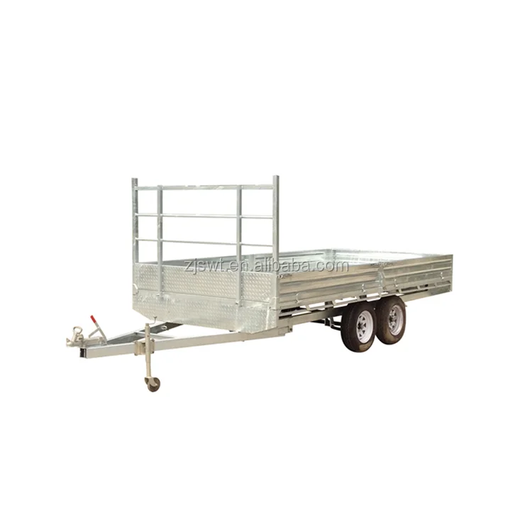 galvanized utility low bed flatbed truck trailer