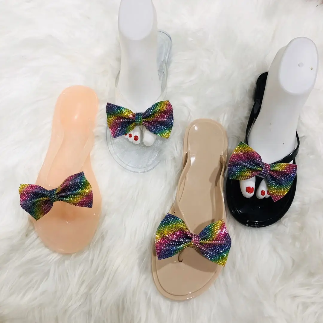 Latest design rainbow Rhinestone Bow jelly sandals for women ladies flat shoes fashion summer outdoor beach slides, Black,khaki,pink,clear
Latest design rainbow Rhinestone Bow jelly sandals for women ladies flat shoes fashion summer outdoor beach slides, Black,khaki,pink,clear