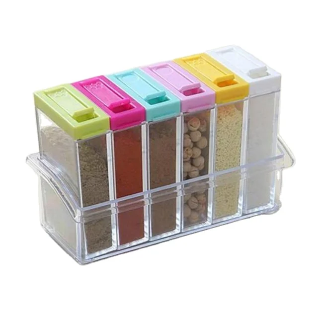 6pcs/set Plastic Spice Jar Suit Colorful Kitchen Storage Jar Kitchen Seasoning Bottle Container
6pcs/set Plastic Spice Jar Suit Colorful Kitchen Storage Jar Kitchen Seasoning Bottle Container