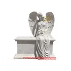Marble Tombstone Natural Stone Top Quality White Gravestone Small Child Headstone Baby Angel Tomb Marble Tombstone