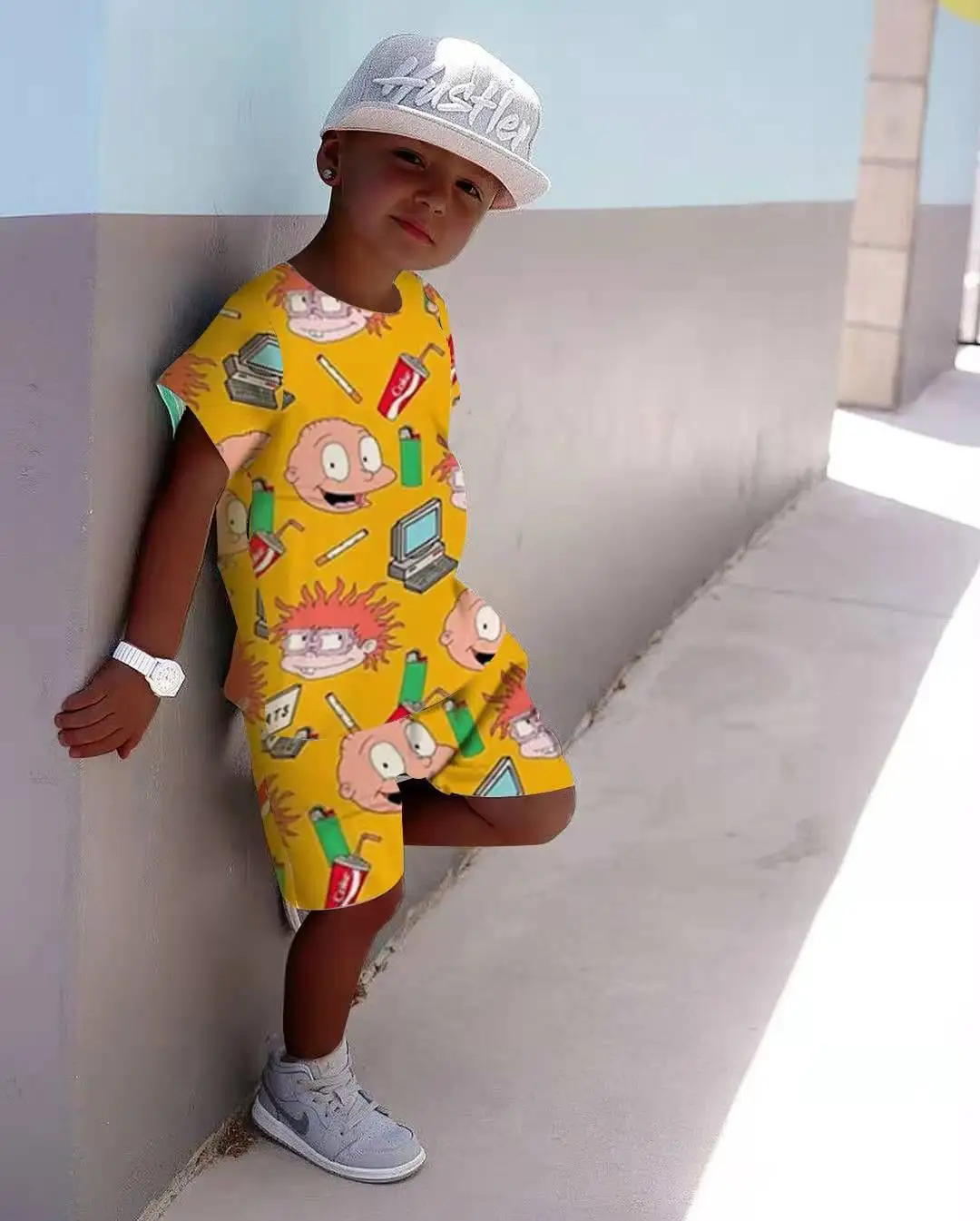 J&H fashion 2021 kids two set fashion RUGRATS cartoon printed design round neck t shirt top and shorts sleep wear, 4 colors
J&H fashion 2021 kids two set fashion RUGRATS cartoon printed design round neck t shirt top and shorts sleep wear, 4 colors