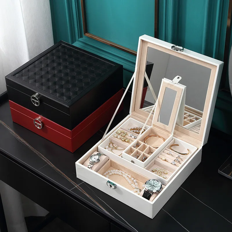 Jewelry Storage Travel Jewellery Boxes Organizer Velvet Case PU Leather Ring Box Multilayer Ready To Ship, 3 colors
Jewelry Storage Travel Jewellery Boxes Organizer Velvet Case PU Leather Ring Box Multilayer Ready To Ship, 3 colors