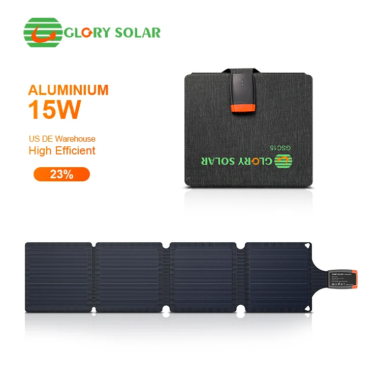 Glory Solar Factory Direct Sale 15W USB foldable solar panel portable mobile phone charger folding solar panel For Camping
Glory Solar Factory Direct Sale 15W USB foldable solar panel portable mobile phone charger folding solar panel For Camping