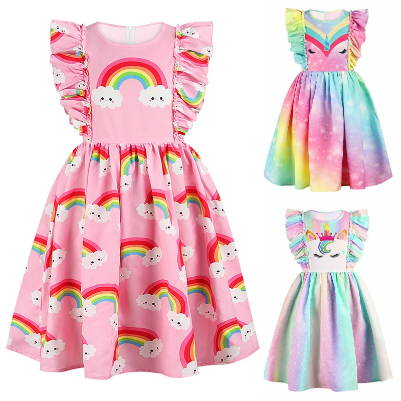New Unicorn Cosplay Girls Princess Dress Thin Style Summer Casual Rainbow Unicorn Girls Dress Fantasy Party Baby Girl Dresses
New Unicorn Cosplay Girls Princess Dress Thin Style Summer Casual Rainbow Unicorn Girls Dress Fantasy Party Baby Girl Dresses
