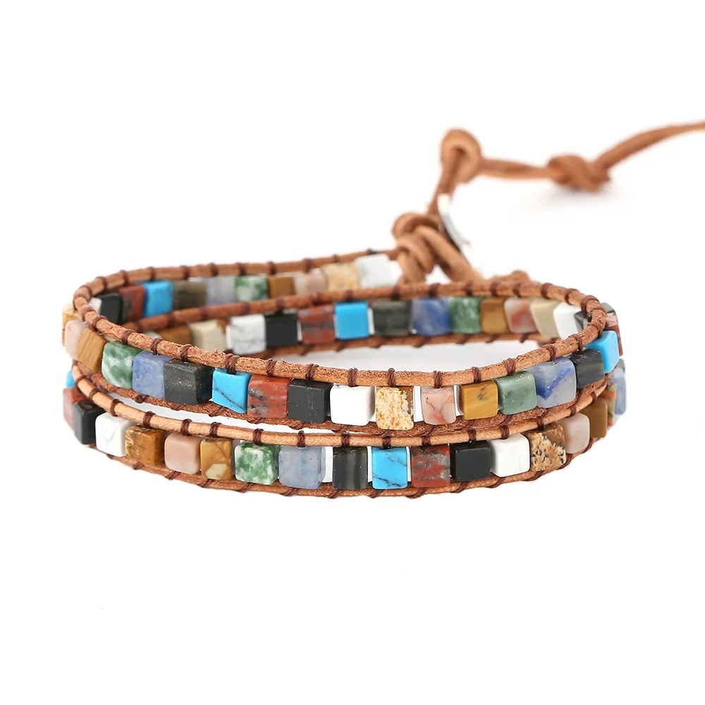 New Arrival Chakra Imperial Jasper Boho Bohemian Yoga Leather Weave Handmade Wrap Adjustable Natural Stones Bracelet for Women
New Arrival Chakra Imperial Jasper Boho Bohemian Yoga Leather Weave Handmade Wrap Adjustable Natural Stones Bracelet for Women