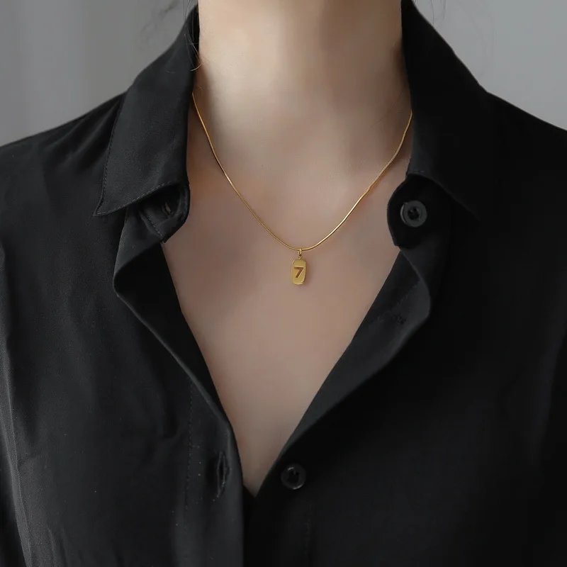 snake bone chain necklace New fashion simple rose gold stainless steel snake bone chain lucky 7 pendant necklace women, Like picture
snake bone chain necklace New fashion simple rose gold stainless steel snake bone chain lucky 7 pendant necklace women, Like picture