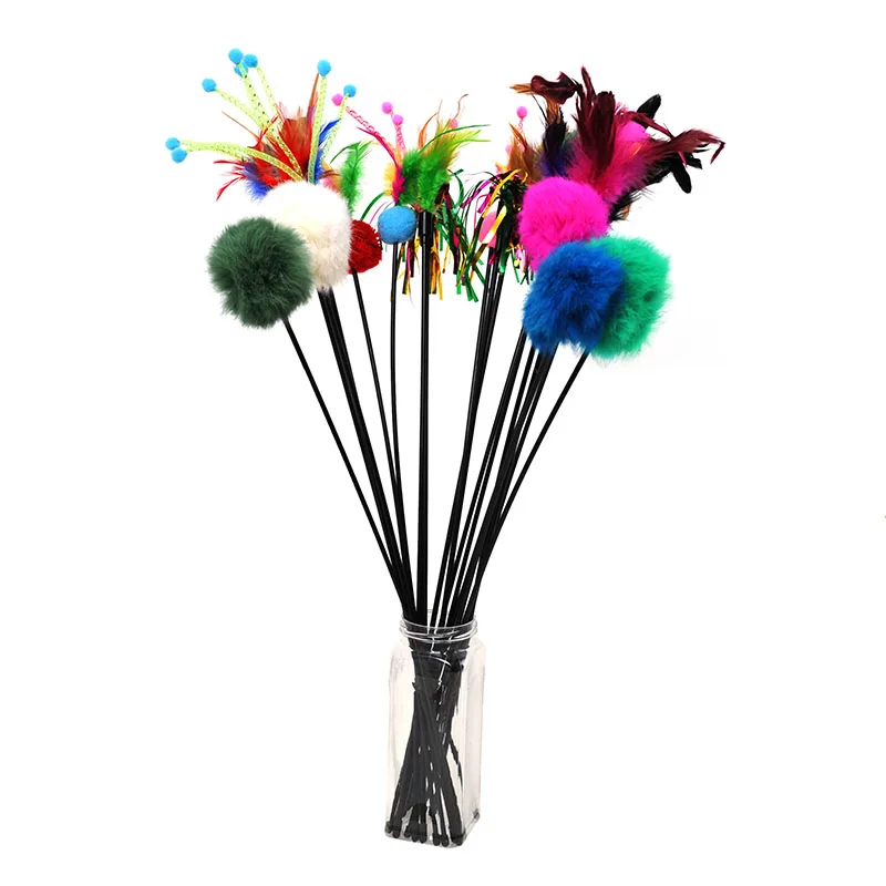 Wholesale Colorful Cat Interactive Plush Ball Training Toys Pet Cat Feather Fluffy Ball Stick Tease Toy Cat Teaser
Wholesale Colorful Cat Interactive Plush Ball Training Toys Pet Cat Feather Fluffy Ball Stick Tease Toy Cat Teaser
