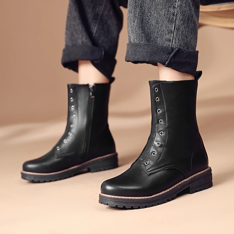 Autumn and Winter New Round Head Side Zip Flat Shoes Casual Women's Boots, Black brown camel
Autumn and Winter New Round Head Side Zip Flat Shoes Casual Women's Boots, Black brown camel