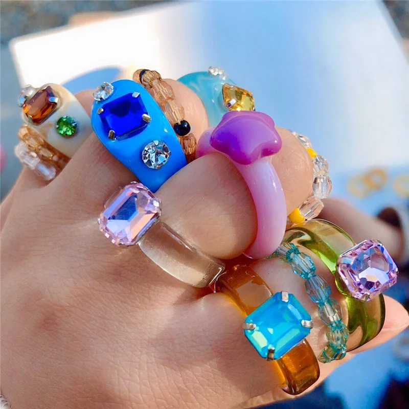 2021 New Korean Vintage Aesthetic Colorful Acrylic Rhinestone Resin Ring Geometry Simple Rings Set For Women Girls Jewelry Gifts
2021 New Korean Vintage Aesthetic Colorful Acrylic Rhinestone Resin Ring Geometry Simple Rings Set For Women Girls Jewelry Gifts