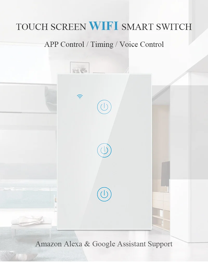 Alexa Echo Dot Google Tuya Control Home wifi home smart switch