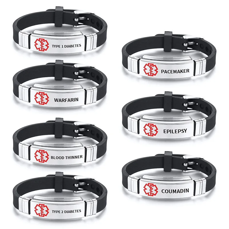 2020 Stainless Steel Bent Brand Silicone Medical Sign Bracelet For Emergency Debossed Ink Filled Wristbands With Id Tag Custom
2020 Stainless Steel Bent Brand Silicone Medical Sign Bracelet For Emergency Debossed Ink Filled Wristbands With Id Tag Custom