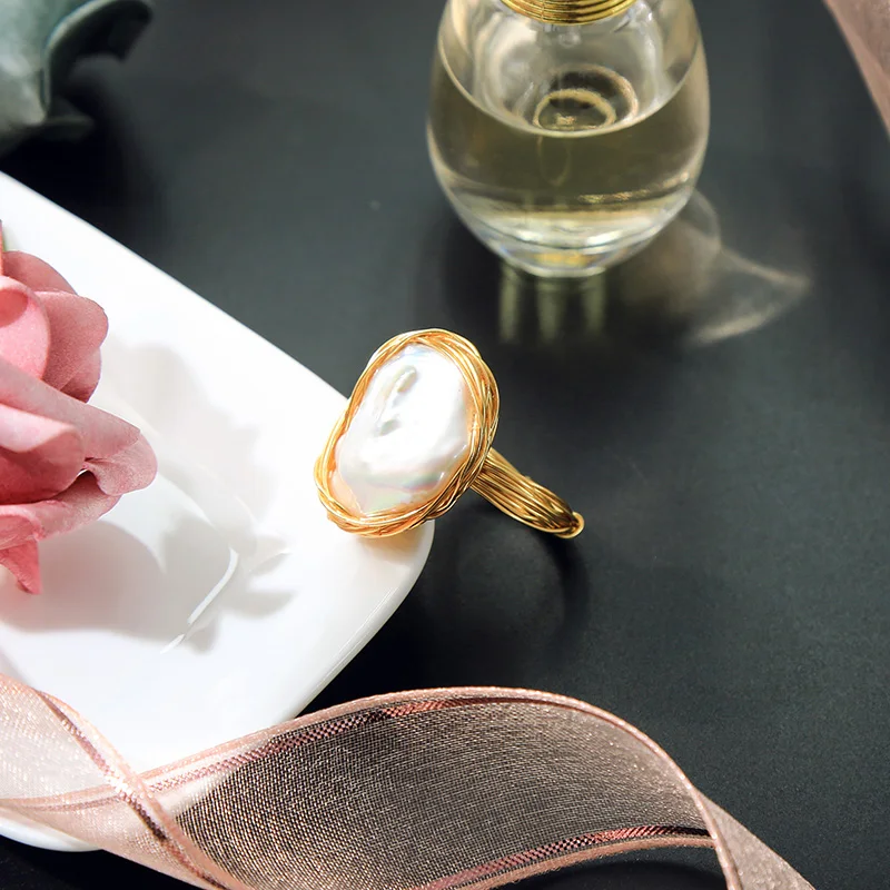 High Quality Cultured Freshwater Pearl Jewelry 18K Handmade Women Customized Baroque Pearl Ring
High Quality Cultured Freshwater Pearl Jewelry 18K Handmade Women Customized Baroque Pearl Ring