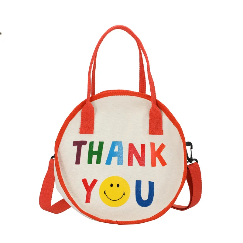 Korean high quality eco reusable smile thank you shopping hand bag wholesale canvas tote bags for kids, Customized color 
Korean high quality eco reusable smile thank you shopping hand bag wholesale canvas tote bags for kids, Customized color
