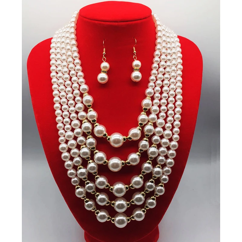 Charm pearl necklace and earring sets simple beaded multi-layered necklace charm jewelry sets factory wholesale
Charm pearl necklace and earring sets simple beaded multi-layered necklace charm jewelry sets factory wholesale