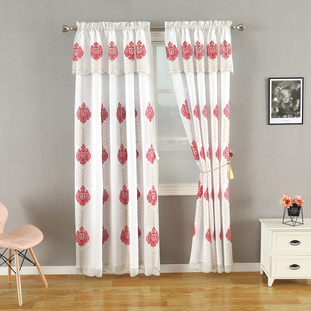 2020 American style embroidered curtain high quality valance rod pocket sheer curtain for living room
2020 American style embroidered curtain high quality valance rod pocket sheer curtain for living room