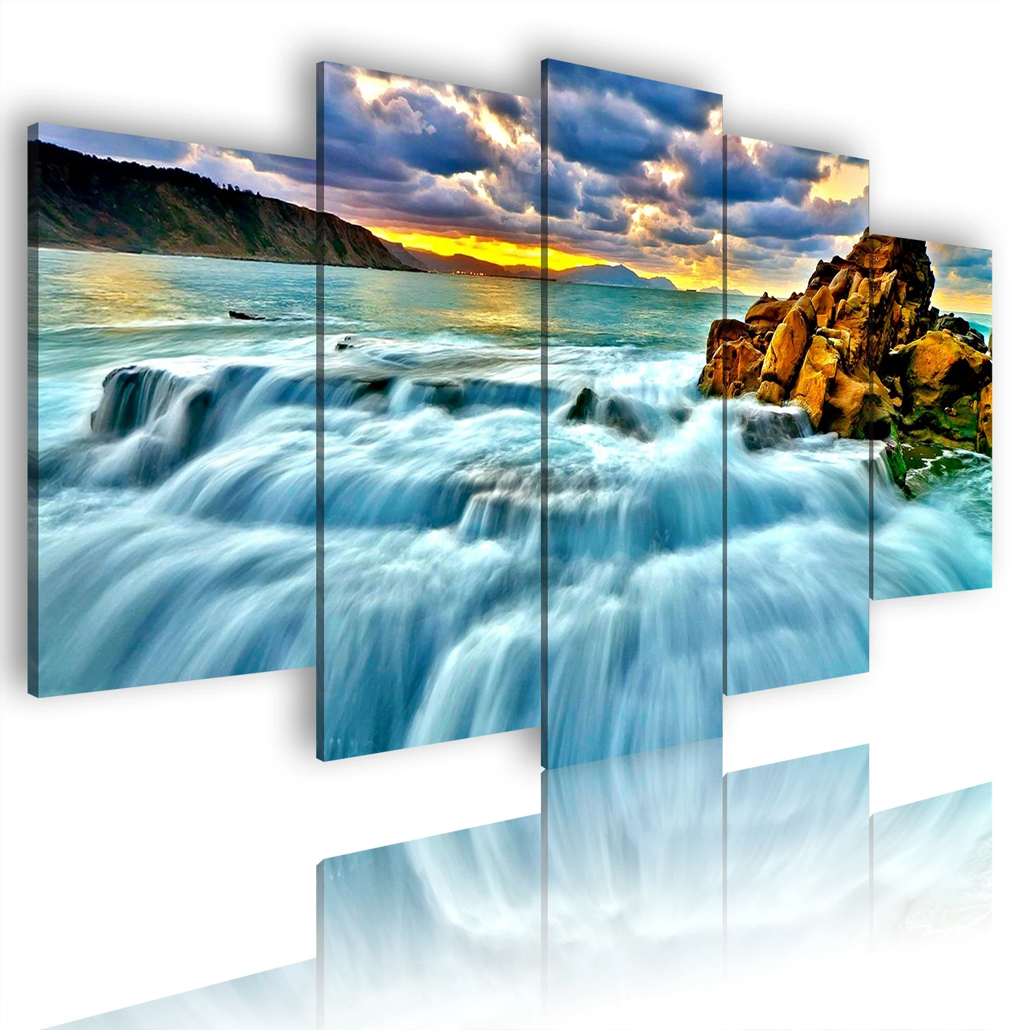 Art Wall Picture Home Decoration Waterfall Beautiful Scenery Modern Living Room Beach 5 Panel Canvas Oil Painting
Art Wall Picture Home Decoration Waterfall Beautiful Scenery Modern Living Room Beach 5 Panel Canvas Oil Painting