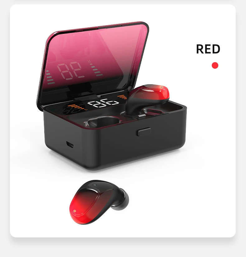 ES01 TWS Headphone BT Wireless Earbuds Earpiece Headset Earphone with Bank Power charging case Touch Screen - ANKUX.COM