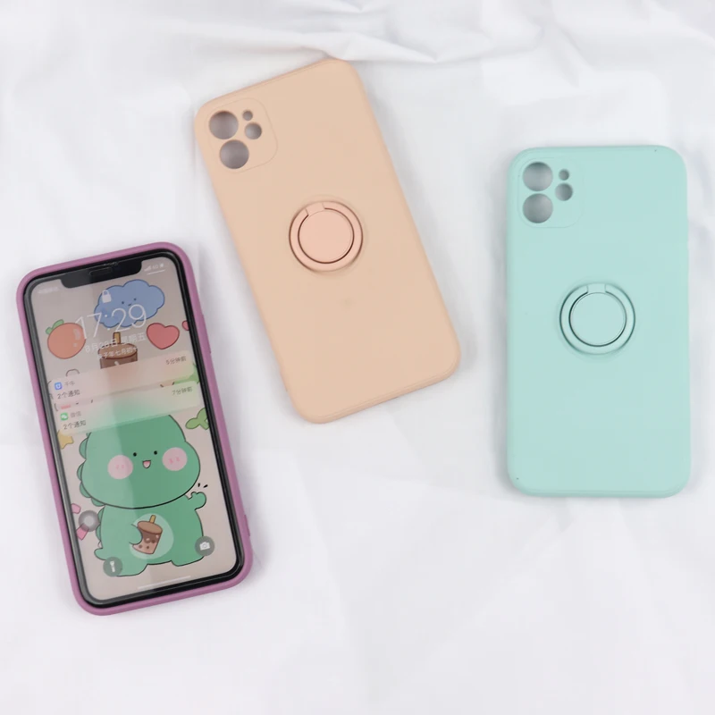 Wholesale silicone Phone Case Back Cover For Iphone 11 12ProMax Liquid Silicone Case With Ring Holder, 13 colors
Wholesale silicone Phone Case Back Cover For Iphone 11 12ProMax Liquid Silicone Case With Ring Holder, 13 colors