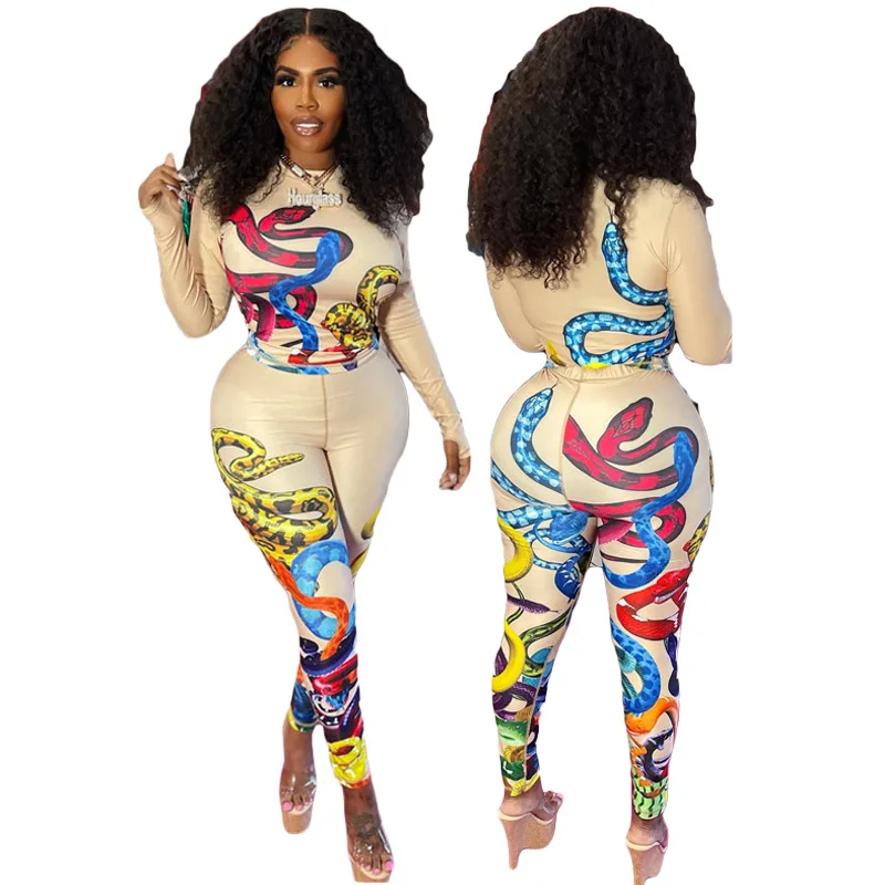 Fashion Nova 2021 Womens Clothing Two Piece Pants Set Outfits Bodycon Snake Print Long Sleeve Women Winter Sets Two Piece Set, Customized color
Fashion Nova 2021 Womens Clothing Two Piece Pants Set Outfits Bodycon Snake Print Long Sleeve Women Winter Sets Two Piece Set, Customized color
