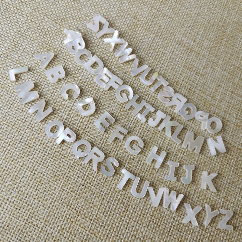 Wholesale natural mother of pearl shell letter diy jewelry accessories 26 alphabet loose beads, 100% natural color
Wholesale natural mother of pearl shell letter diy jewelry accessories 26 alphabet loose beads, 100% natural color