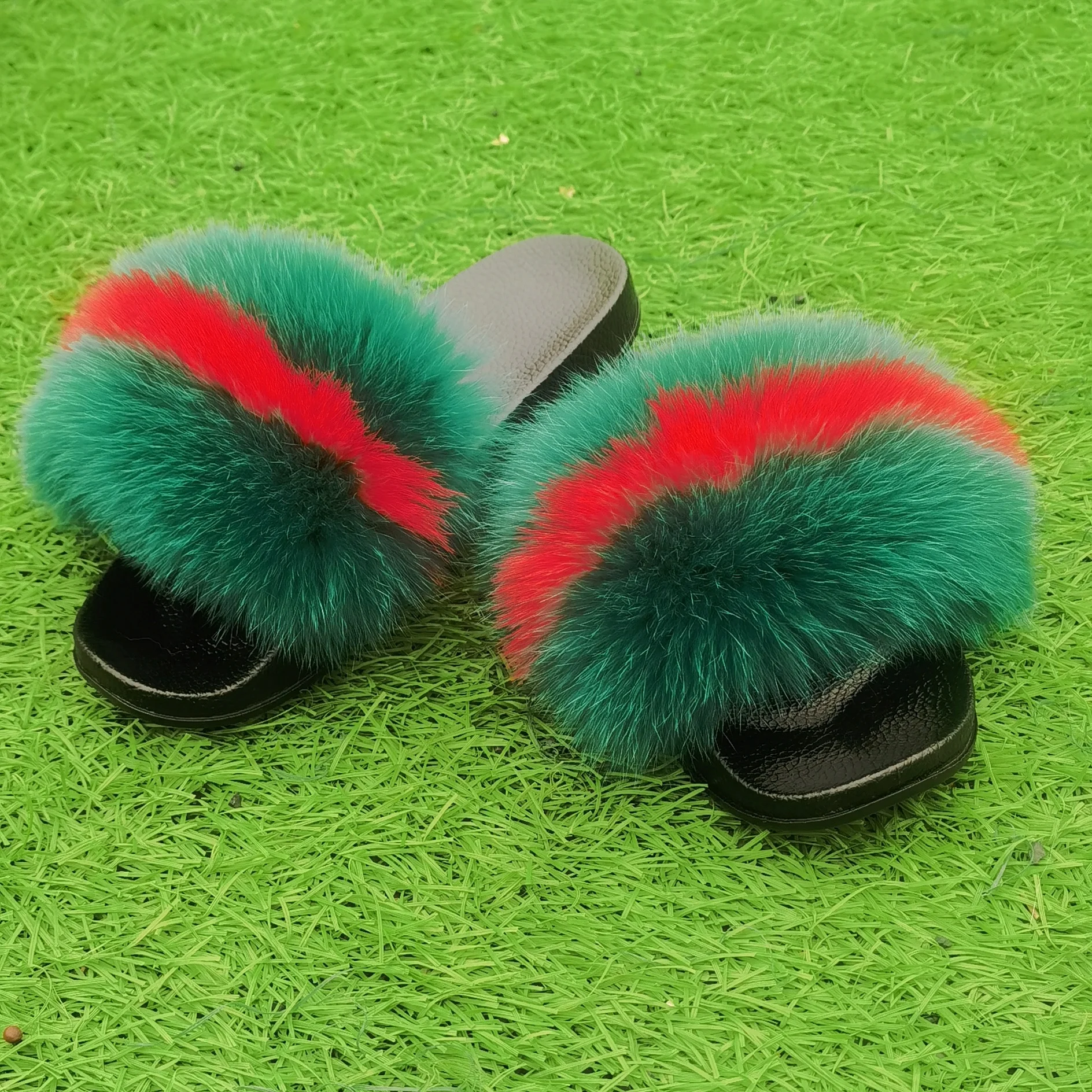 2021 new design Wholesale fashion style fox fur lady sandals slippers for women, Customized color
2021 new design Wholesale fashion style fox fur lady sandals slippers for women, Customized color