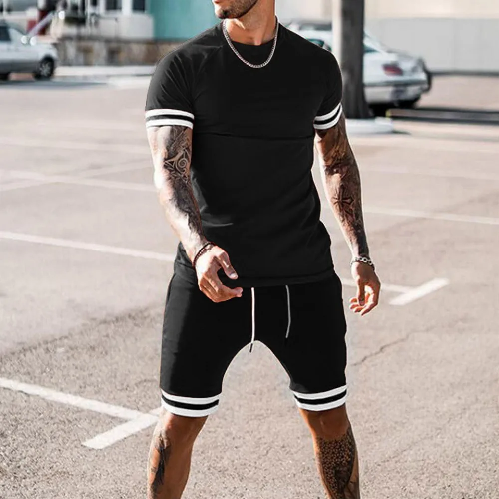 Men's Beach Two Pieces Set Shortwear Round Neck Jogging Set Summer Solid Color Shorts Loose Fashion Running Leisure Track Suit
Men's Beach Two Pieces Set Shortwear Round Neck Jogging Set Summer Solid Color Shorts Loose Fashion Running Leisure Track Suit