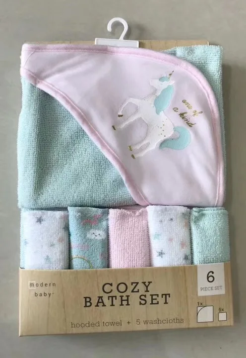 kids baby hooded towel washcloth set feeding washcloth 6pcs sets