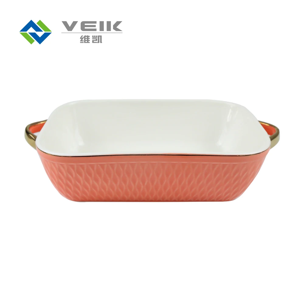 New Design Ceramic Baking Pan Square Tray Baking Tool With Handle, Blue/orange/green
New Design Ceramic Baking Pan Square Tray Baking Tool With Handle, Blue/orange/green