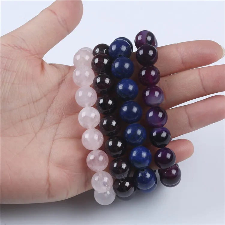 Fashion 12mm rose quartz Stone black Agate gemstone Beaded Bracelet for men and women
Fashion 12mm rose quartz Stone black Agate gemstone Beaded Bracelet for men and women