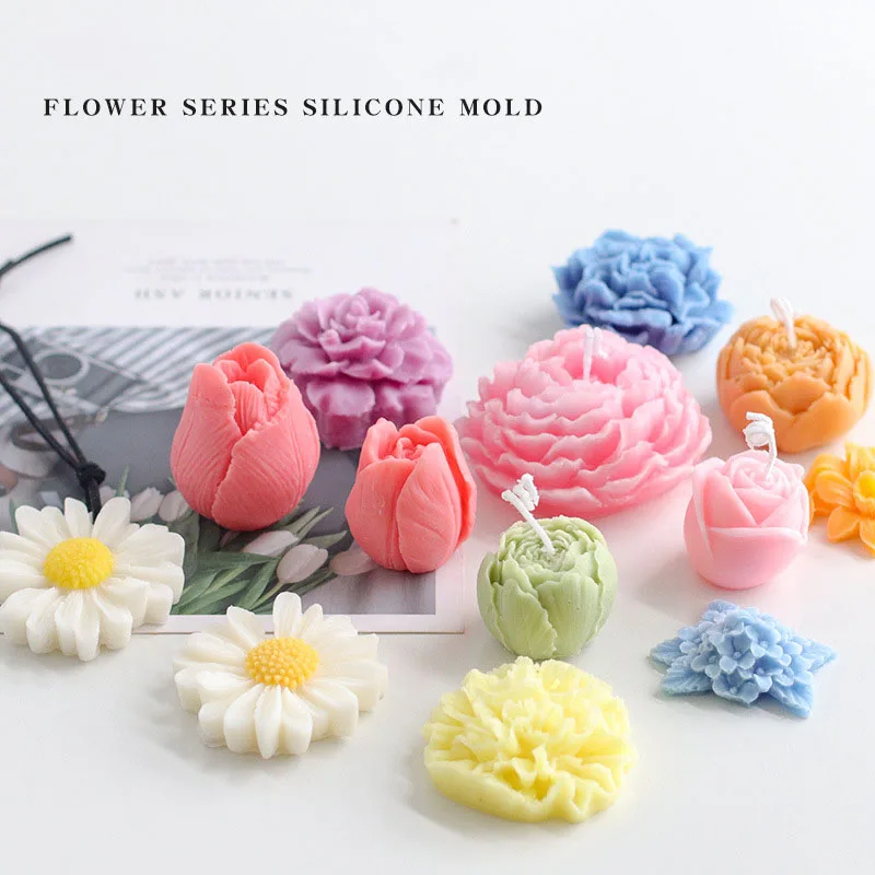 DIY scented candle moldes para velas 3D peony rose flower moldes resina decoration silicone mold, Random
DIY scented candle moldes para velas 3D peony rose flower moldes resina decoration silicone mold, Random