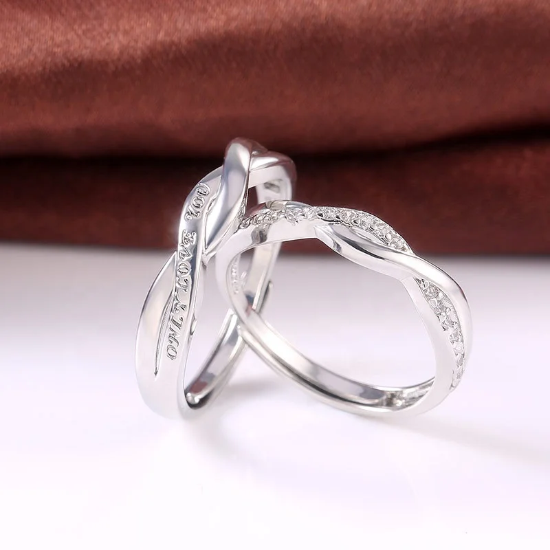 New Fashion Silver Couple Wedding Rings Wave Zircon Love Opening Resizeable Couple Rings Gift For Men Women
New Fashion Silver Couple Wedding Rings Wave Zircon Love Opening Resizeable Couple Rings Gift For Men Women