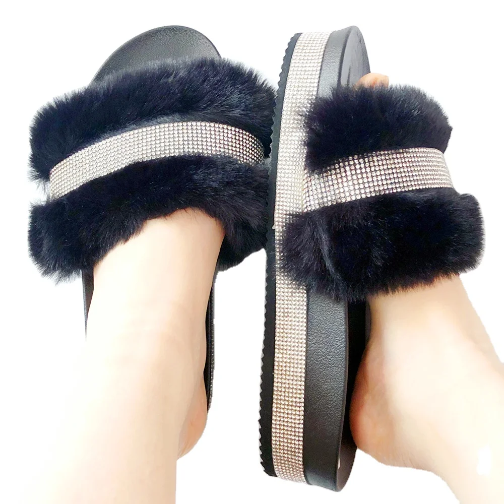 2021 Thick bottom Rhinestones winter soft plush slippers Flat women house slippers fluffy real Fur slides slipper sandals, Requirement
2021 Thick bottom Rhinestones winter soft plush slippers Flat women house slippers fluffy real Fur slides slipper sandals, Requirement