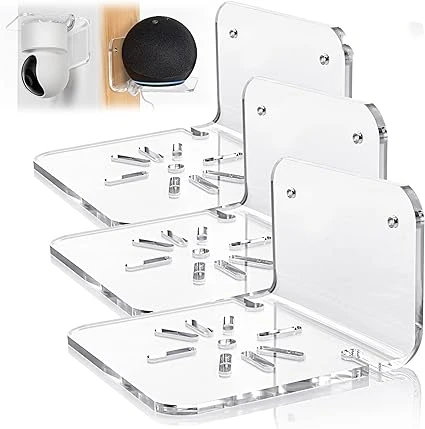 Acrylic Small Wall Shelf Set for Security Cameras Speakers BabyMonitors Adhesive Shelf Easy to Install No Drill with Cable Clips
Acrylic Small Wall Shelf Set for Security Cameras Speakers BabyMonitors Adhesive Shelf Easy to Install No Drill with Cable Clips
