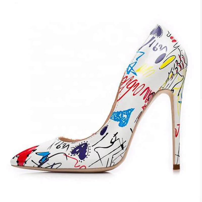 Women fashion dress shoes high heels pointed toe stiletto dress women pump graffiti shoes, Blue red white black
Women fashion dress shoes high heels pointed toe stiletto dress women pump graffiti shoes, Blue red white black