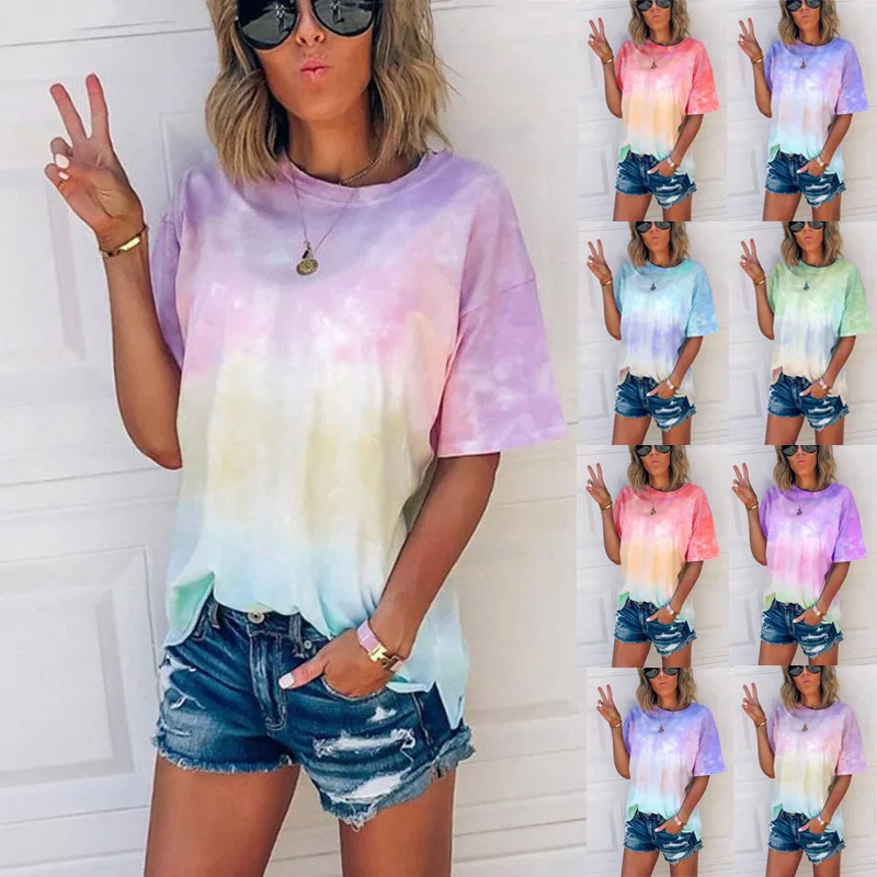 top Plus Size Women's Summer Tie-Dye Short Sleeve Crew-Neck T-Shirt Female Streetwear Tee Top
top Plus Size Women's Summer Tie-Dye Short Sleeve Crew-Neck T-Shirt Female Streetwear Tee Top