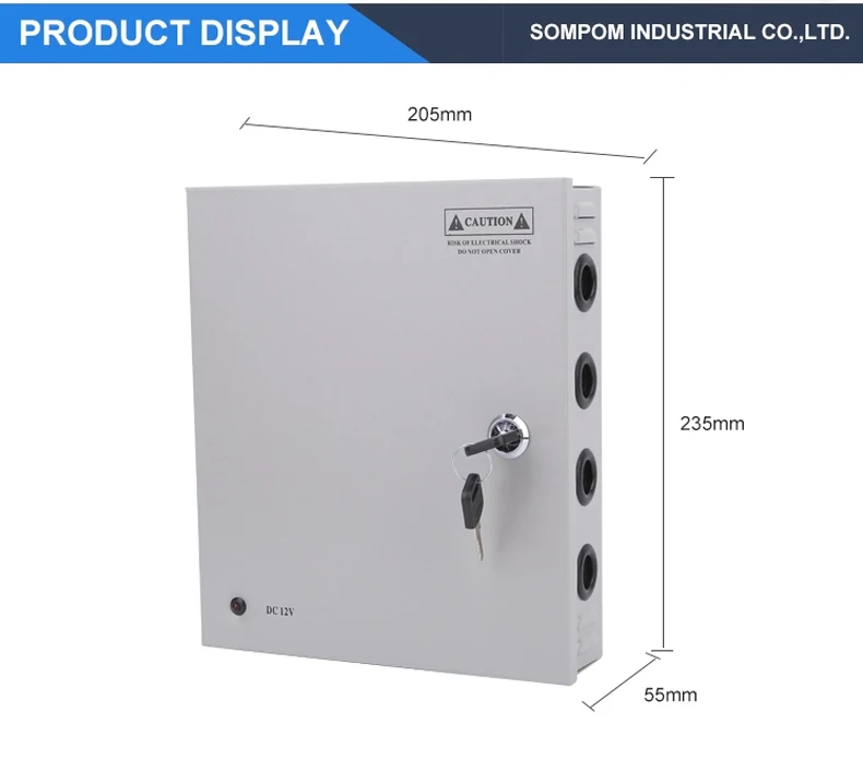 Sompom 9 Outputs S-60-12 CCTV 12v 5a cctv power supply