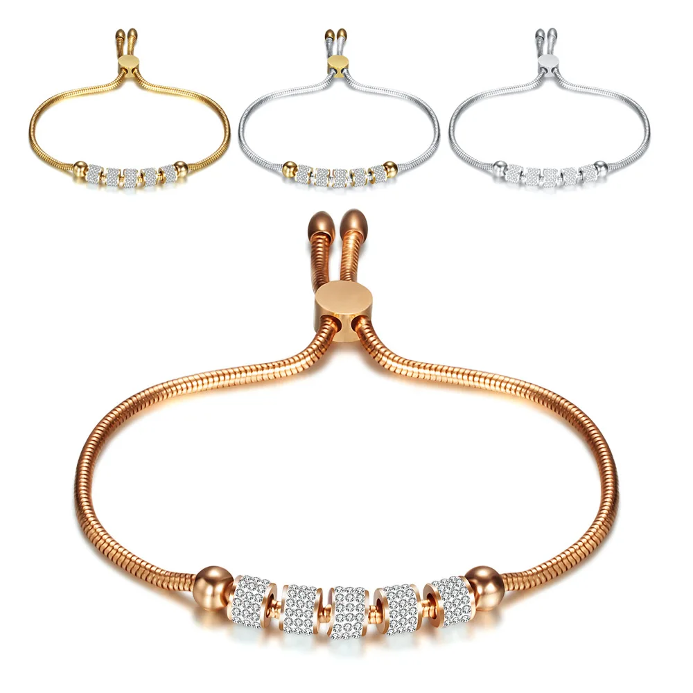 Elegant Female Jewelry Shiny CZ Charm Link Chain Bracelets Adjustable Rose Gold Plated Stainless Steel Bracelet
Elegant Female Jewelry Shiny CZ Charm Link Chain Bracelets Adjustable Rose Gold Plated Stainless Steel Bracelet