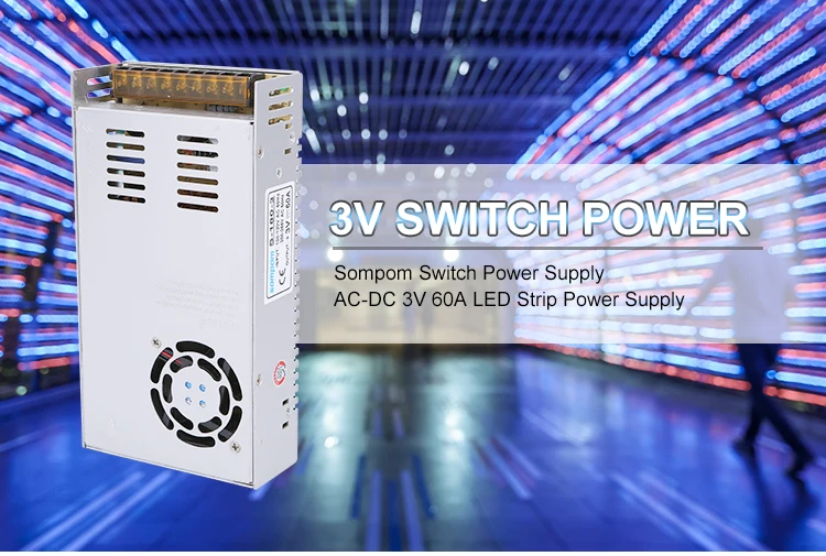sompom 3V 60A 180W constant voltage led switch mode power supply