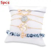 

bracelets jewelry sets Love Letter World Map Turtle 5pcs/Set Bracelet For Women jewellery bangles